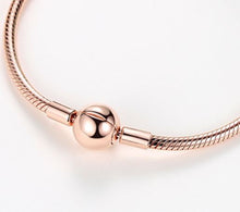 Load image into Gallery viewer, Rose Gold Snake Chain Bracelet with Round Clasp