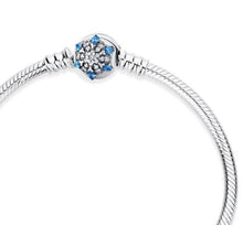 Load image into Gallery viewer, Sterling Silver Snake Chain Bracelet with Snowflake Clasp