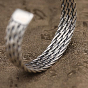 Sterling Silver Triple Weave Cuff Bracelet
