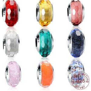 Sterling Silver Murano Glass Beads - 20 Colors