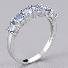 Load image into Gallery viewer, Six Stone Genuine Tanzanite Ring set in Sterling Silver