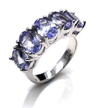 Load image into Gallery viewer, Genuine Five Stone Tanzanite Ring in a Sterling Silver Setting
