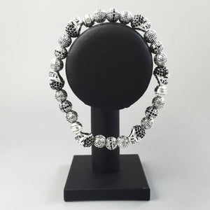 Men's CorbinOne Silver Plated Full Circle Designer Bead Bracelet