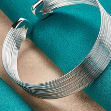 Load image into Gallery viewer, 925 Sterling Silver Multi-Wire Adjustable Cuff Bangle 100Sterling.com