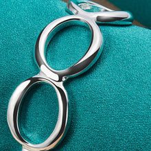 Load image into Gallery viewer, 925 Sterling Silver Circle Design Adjustable Bangle Bracelet 100Sterling.com