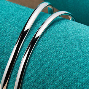 925 Sterling Silver Contemporary Adjustable Bangle Bracelet
