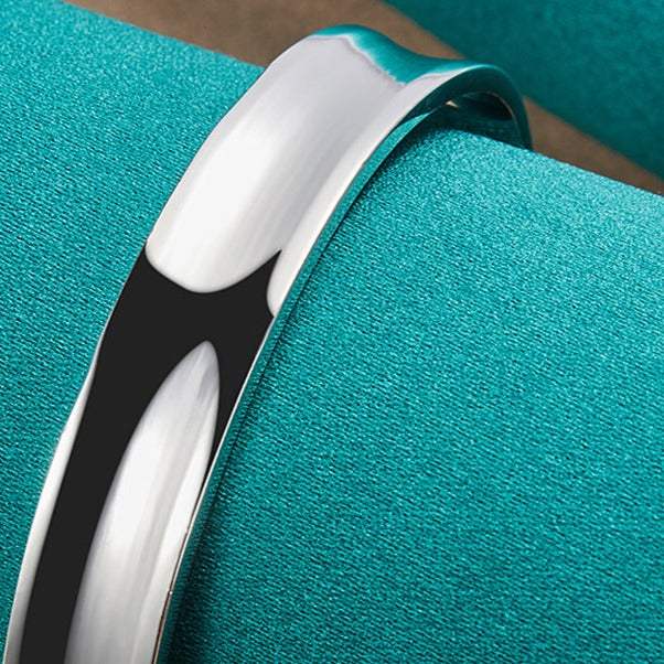 925 Sterling Silver 12mm Adjustable Concave Band Bracelet