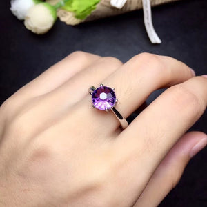 Sterling Silver Amethyst Solitaire Ring, Amethyst Ring, Amethyst, Amethyst Birthstone, Amethyst Birthstone Ring, February Birthstone Ring, February Birthday, February Jewelry, February Birthstone Jewelry, 2 Carat Amethyst, 2 Carat Amethyst Ring, Sterling Silver Amethyst Ring, Birthday Gifts for her,  100Sterling.com