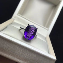 Load image into Gallery viewer, Arabella 5 Carat Natural Amethyst and Sterling Silver Ring, Amethyst Ring, February Birthday gift, February Birthstone, February Birthstone Ring, Amethyst Birthstone Ring, Birthstone Ring, Amethyst Jewelry, Amethyst and Sterling Silver Ring, Amethyst and Sterling Silver jewlery, 5 Carat Gemstone, 5 Carat Amethyst Gemstone, 100Sterling.com