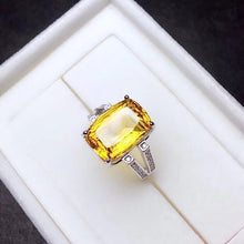 Load image into Gallery viewer, Sterling Silver Natural 8 Carat Citrine Gemstone Stone Ring