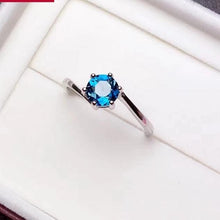 Load image into Gallery viewer, Beatrice&#39;s Contemporary .84 Carat Blue Topaz &amp; Sterling Silver Ring