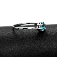 Load image into Gallery viewer, Beatrice&#39;s Contemporary .84 Carat Blue Topaz &amp; Sterling Silver Ring