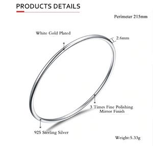 Sterling Silver Ultra-Slim Hoop Bracelet