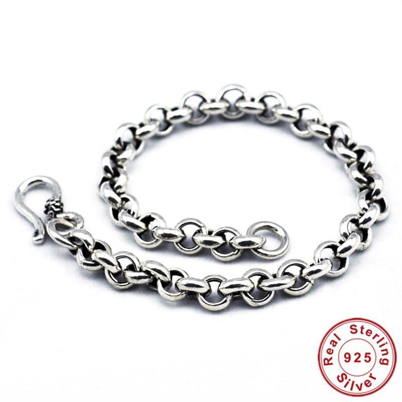 925 Sterling Silver Charm Bracelets & Bangles For Women Silver