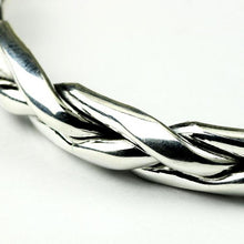 Load image into Gallery viewer, Braided Twist Sterling Silver Open Bangle Bracelet, Sterling Silver bracelet, Sterling Silver Jewelry, Silver jewelry, Silver, Bangle Bracelet, Unisex, 100Sterling.com