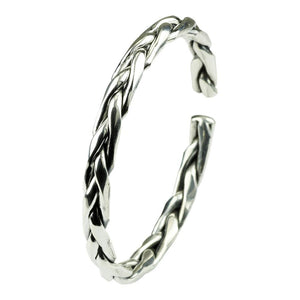 Braided Twist Sterling Silver Open Bangle Bracelet, Sterling Silver bracelet, Sterling Silver Jewelry, Silver jewelry, Silver, Bangle Bracelet, Unisex, 100Sterling.com