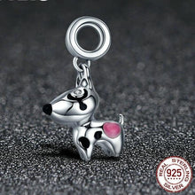 Load image into Gallery viewer, Sterling Silver Spotted Dog Dangling Charm