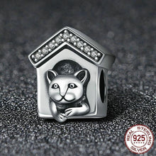 Load image into Gallery viewer, Sterling Silver &amp; Cubic Zirconia Trim Doghouse Bead Charm