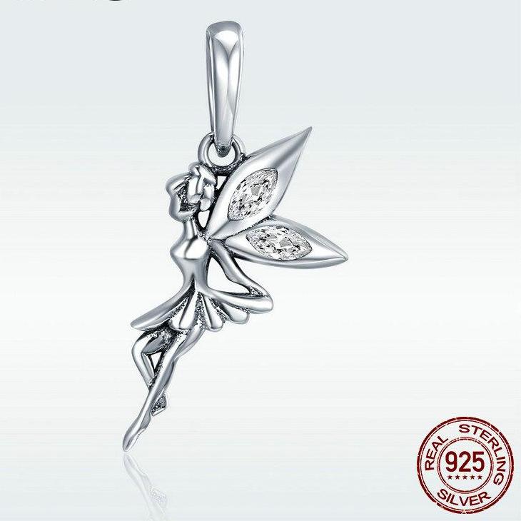 MP0053 - 60 pcs. Antique Silver Fairy Charms Pendants - 21mm x