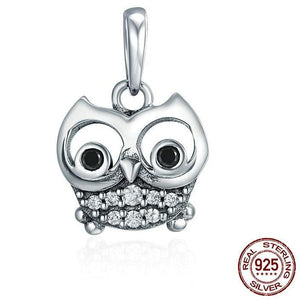 Sterling Silver Dangling Big Eyed Owl Charm