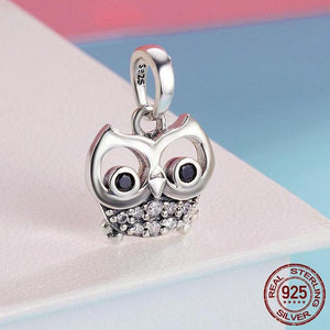 Sterling Silver Dangling Big Eyed Owl Charm