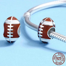 Load image into Gallery viewer, Sterling Silver American Football Bead Charm