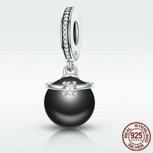 Load image into Gallery viewer, Dangling CZ &amp; Sterling Silver Pearl Charm