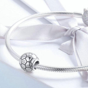 Sterling Silver & Cubic Zirconia Soccer Ball Bead