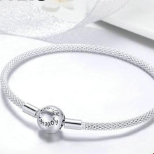 Load image into Gallery viewer, Sterling Silver Mesh Bracelet with LOVE FOREVER Clasp