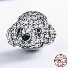Load image into Gallery viewer, Sterling Silver Sparkling Cubic Zirconia Poodle Bead Charm