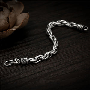 Sterling Silver Double Link Fish Hook Bracelet