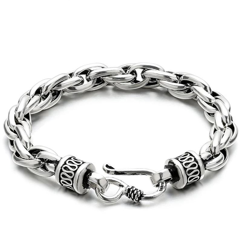Sterling Silver Double Link Fish Hook Bracelet