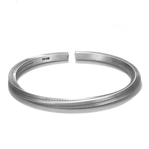 999 Thai Sterling Silver Pattern Twisted Cuff Bracelet