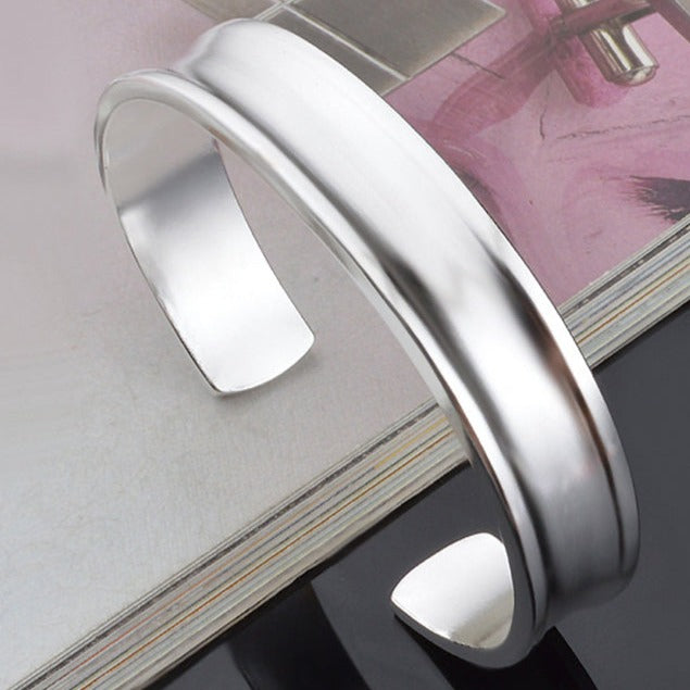 Sterling Silver Woven Bracelet | Chunky Silver Cuff Bracelet